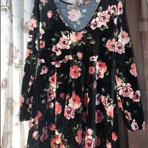 Womens Velvet v cut dress